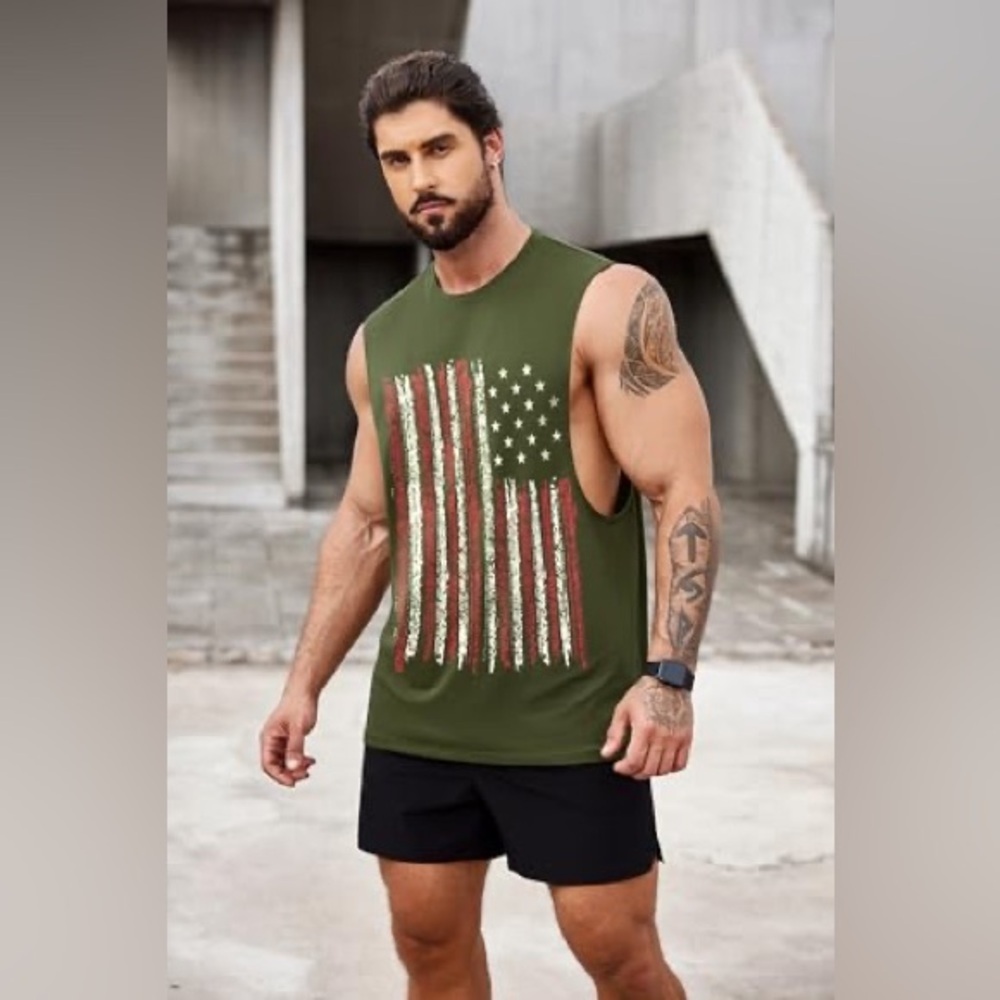 Coofandy Men’s Workout Tank Bodybuilding Sleeveless Muscle Cut Off T-Shirt